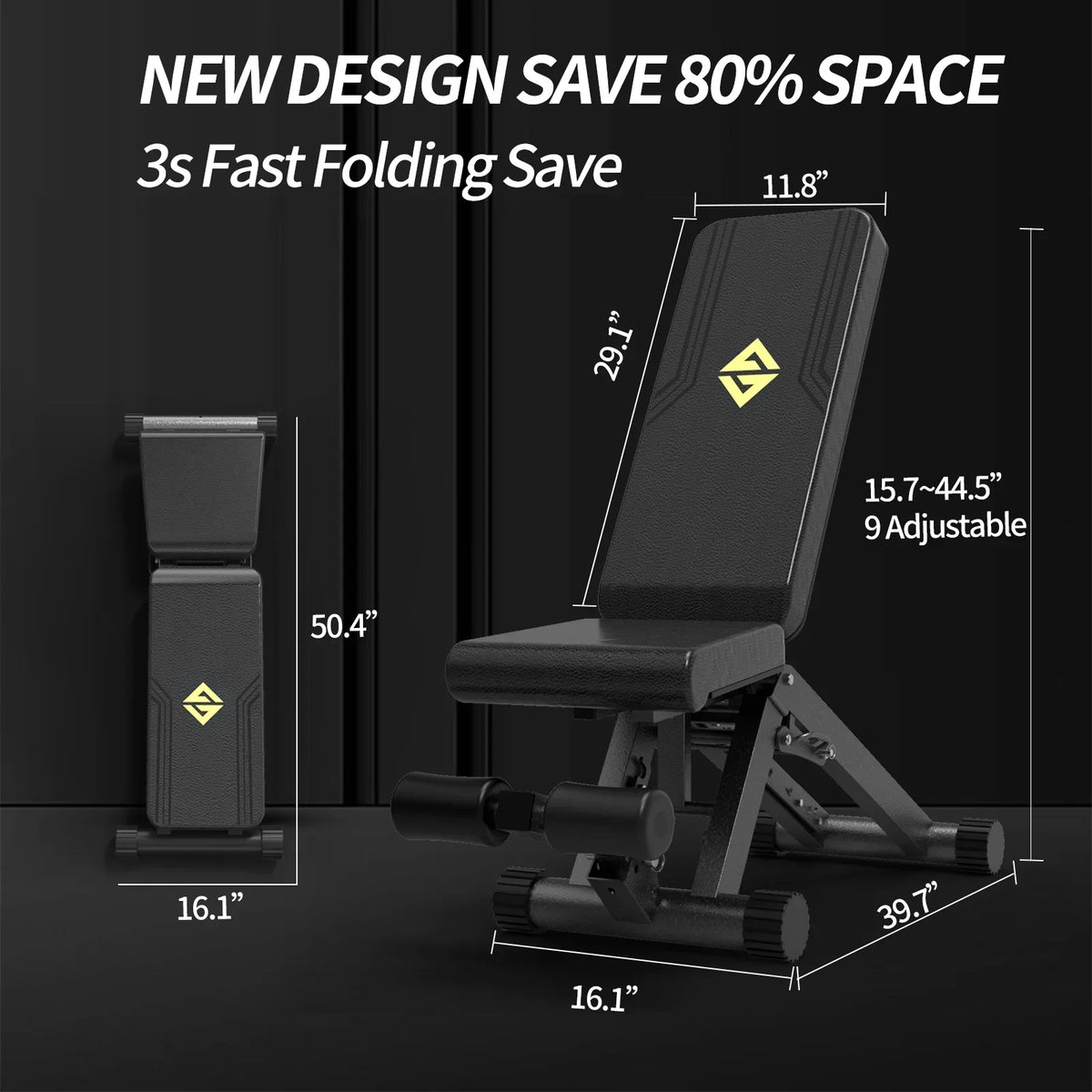 Foldable Full Body Training Bench, Bench Pounds Home Adjustable Strength Weight for Gym Benches Workout, for Set 880 Incline Capacity