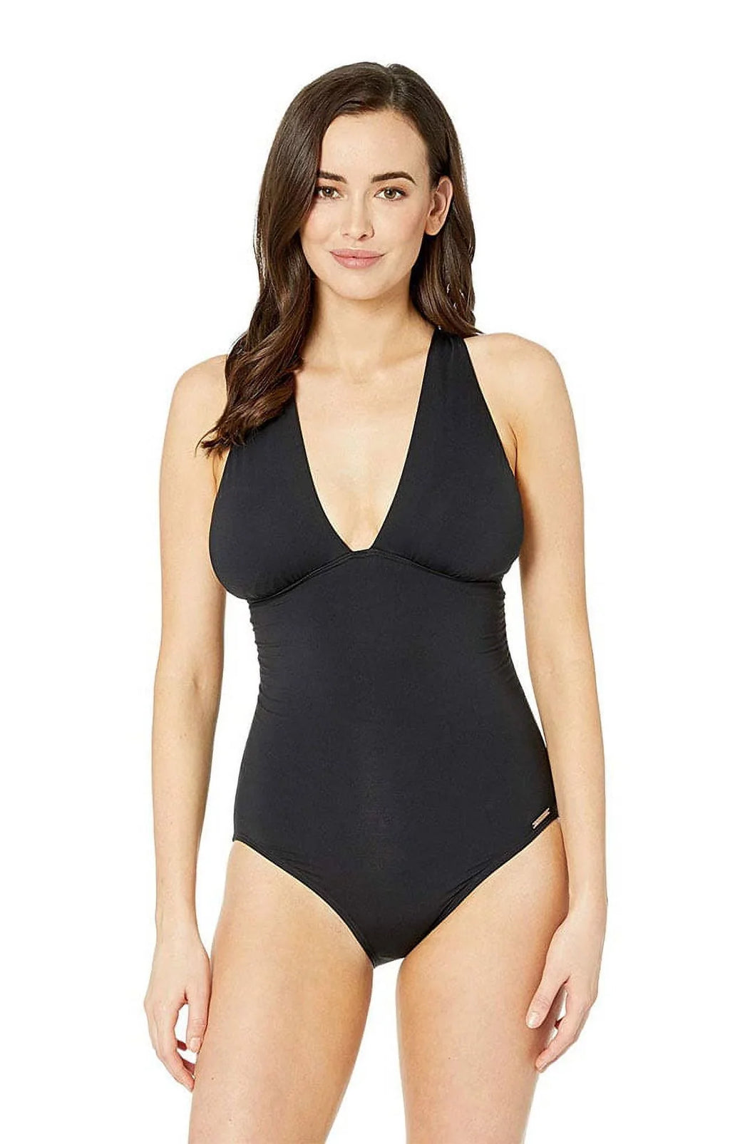 Size 14 Michael Kors Convertible Black Swimsuit Piece Ruched Women's One