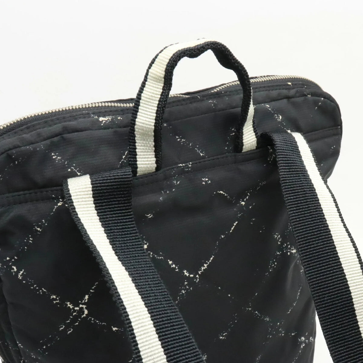 (Good) Rucksack Black Backpack Pre-Owned Chanel Old Travel CHANEL Jacquard Daypack Nylon