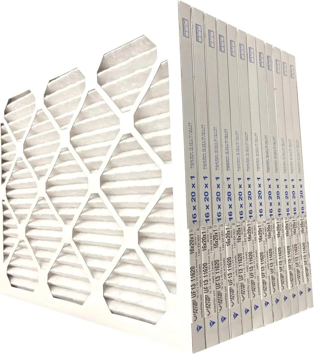 Office 13 Filter of 16x20x1 MERV & Filters Air Air, Purify 12) Pollen, Filters - Filters Bacteria - Removes (Case & for Furnace Air Home United Mold, Smoke Replacement - HVAC