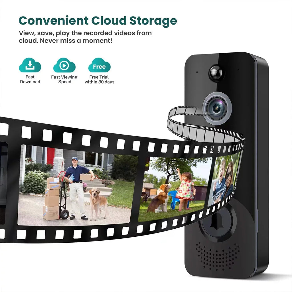 Video Wireless Doorbell Call with Ring Camera, Home Mount Two-way Doorbell Detection Intercom Security Wireless Video Camera, Vision, 2.4G Door Doorbell Camera Doorbell Motion WiFi Camera, Night