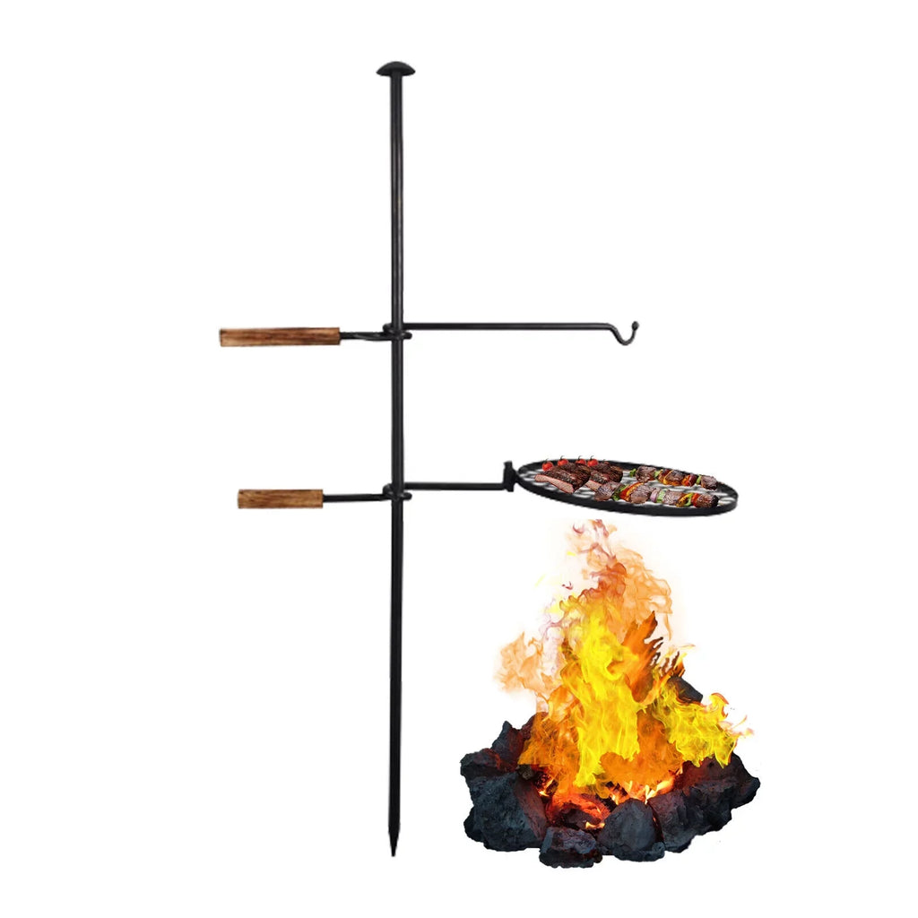 Pit Outdoor Grill Grill Swivel Adjustable Campfire in1 Fire Grill BBQ DENEST Charcoal 2