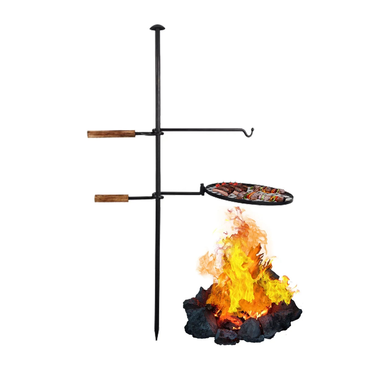 Pit Outdoor Grill Grill Swivel Adjustable Campfire in1 Fire Grill BBQ DENEST Charcoal 2