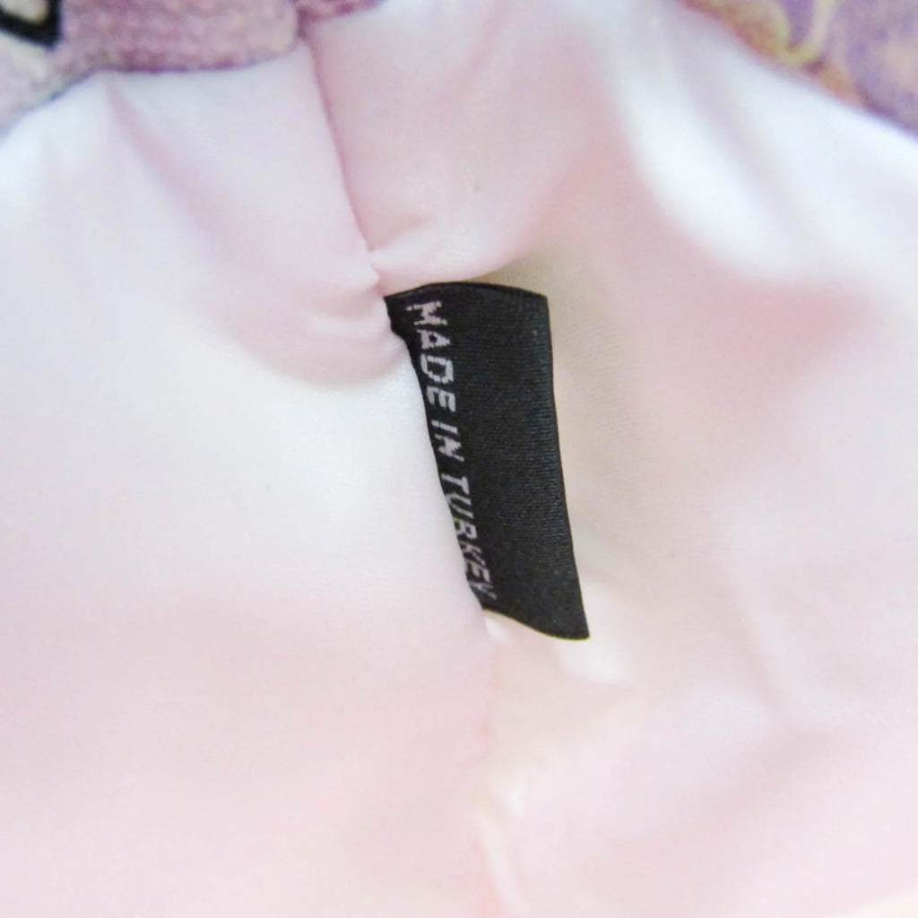 Miu Pouch Purple,Multi-color CANAPA Drawstring Bag Black,Light CATS Miu Women's (Good) Leather,Cotton Pre-Owned 5RM014