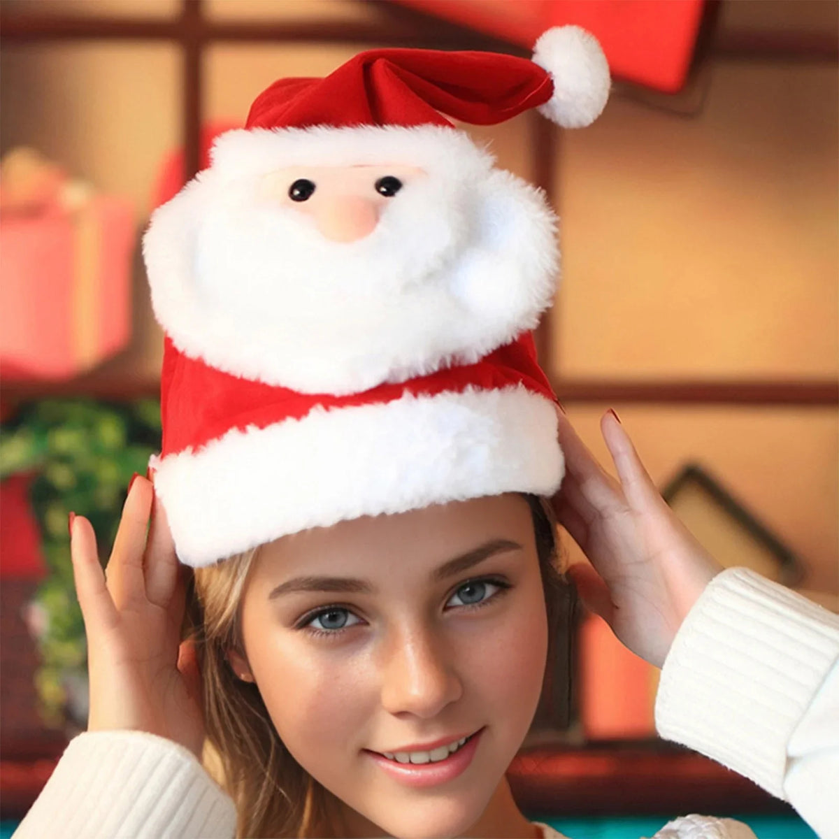 Christmas Winter Toy Winter Winter Large Hat Head Windproof Mens Men Grandpa Hat Will Christmas Move Large Doll Christmas for for Winter Singing Men Gifts Hats Men Eve Hat Hat Plush Hats Glow Men