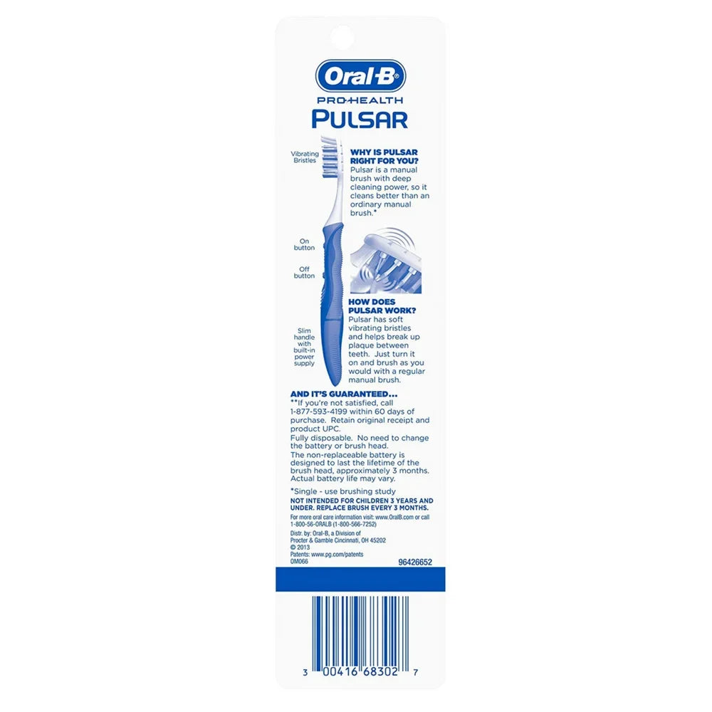 Pulsar Pro-Health Vary, (Pack 2 2) Medium Toothbrushes, Oral-B Pack, Colors Value ea of May