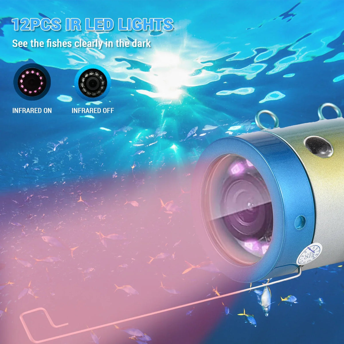 Underwater IR Fishing for 20M/30M/50M Liquidproof Lights 12 with Fish Cable Finder Camera Fishing Camera LED