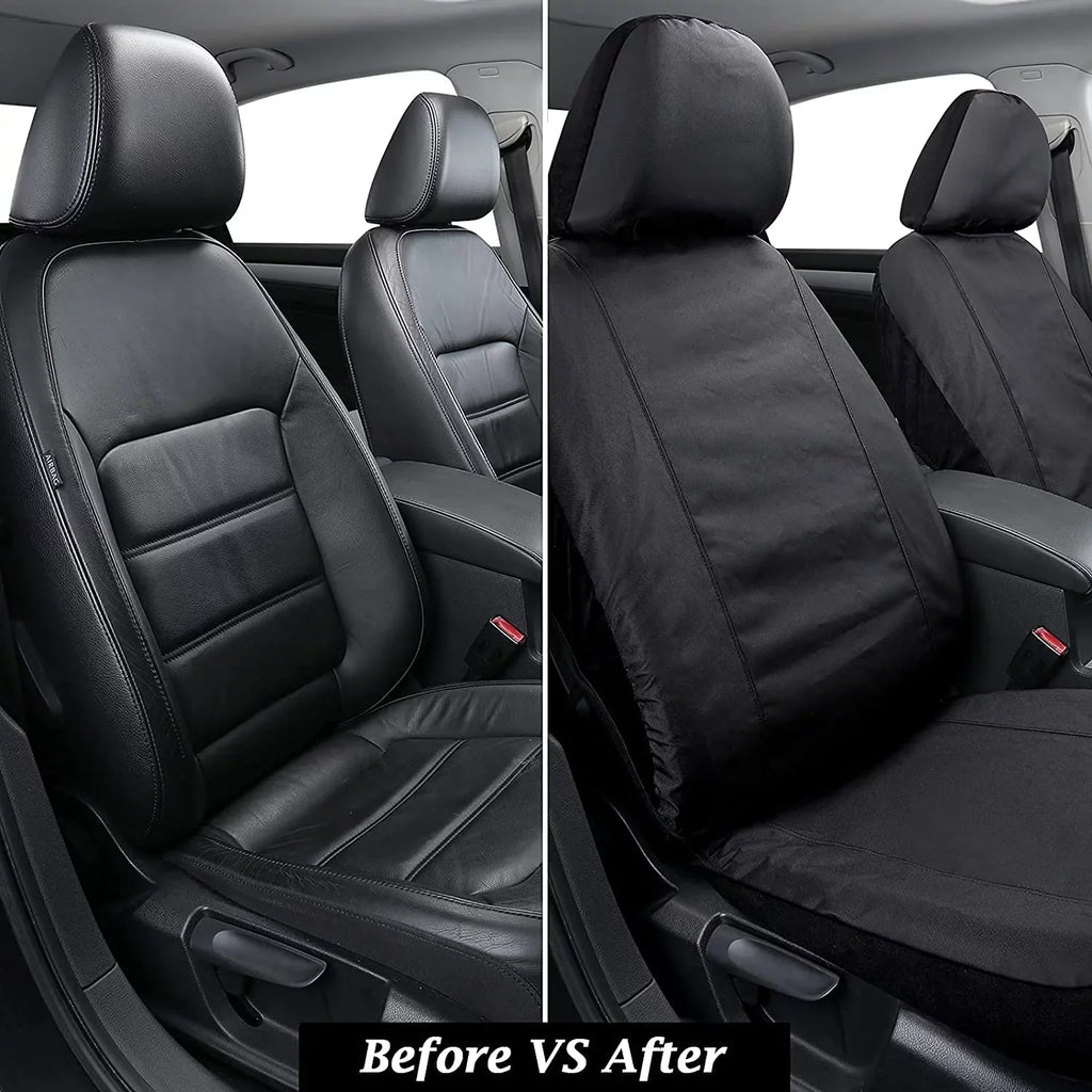 for Protectors, Black Front Covers Coverado Covers Vans, Cars, and Seat Oxford Seat Fit Sedans, Most Auto Liquidproof 2PCS Trucks for Universal Seat SUVs,