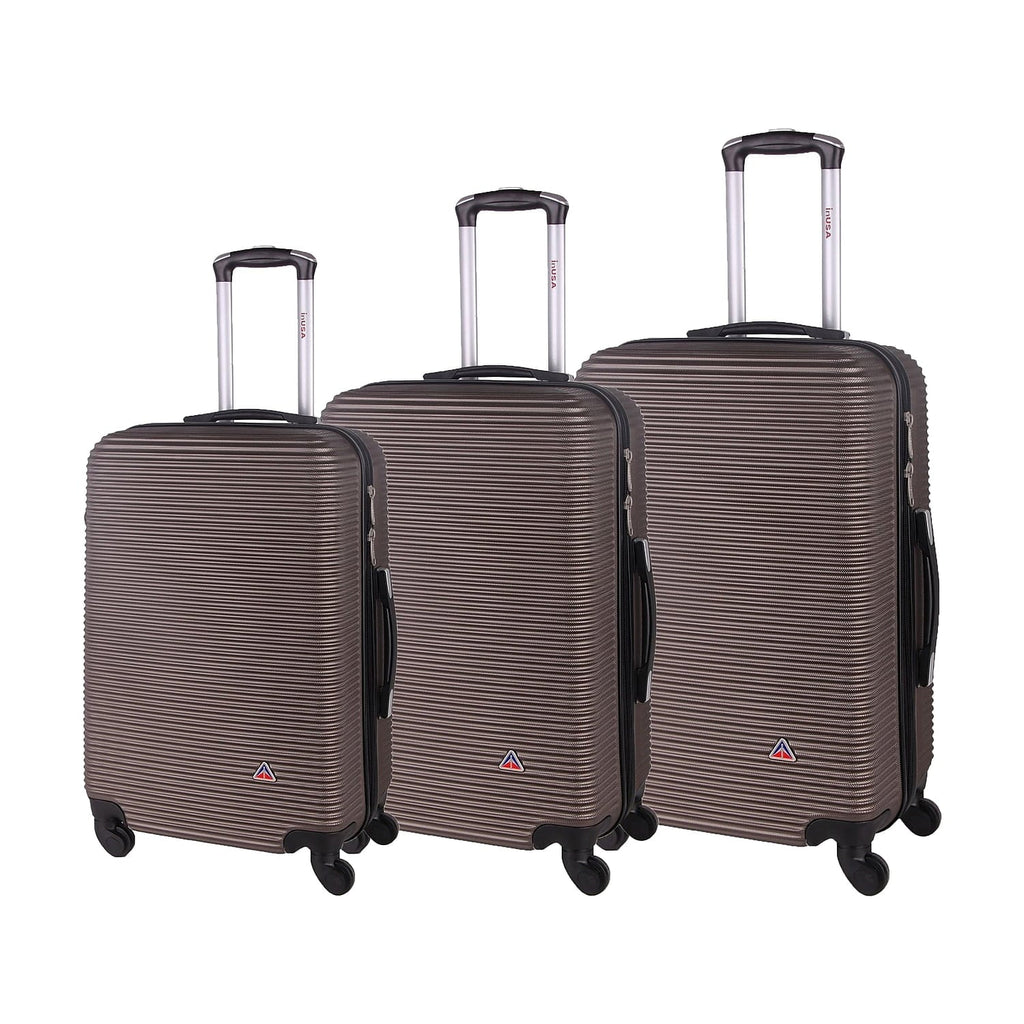 Set Plastic Luggage Royal (IUROYSML-BRO) 3-Piece InUSA Brown