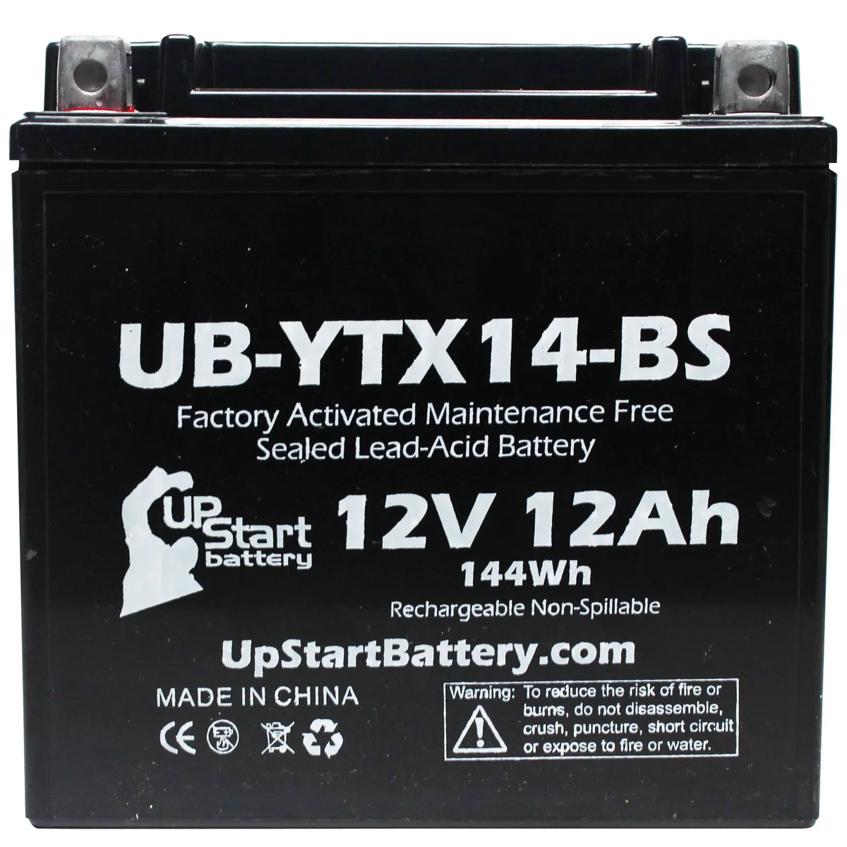 Battery F800ST, 12V, CC Motorcycle Maintenance Activated, UpStart for UB-YTX14-BS Battery Factory 800 4-Pack BMW - 12AH, Replacement 2012 Free, GS
