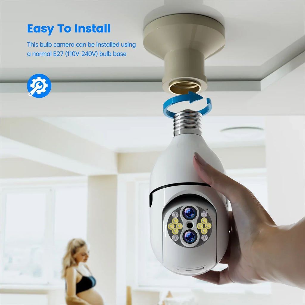 SC11 Bulb Dual Light 10X Dome Connector PTZ Lens Toguard Security Outdoor E27 Pack Surveillance Zoom Wireless 3 Hybrid Camera Camera