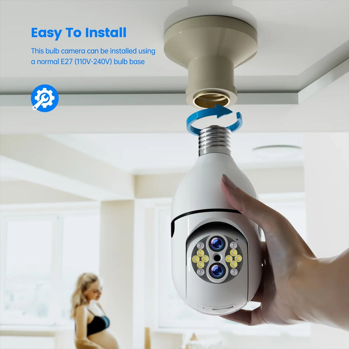SC11 Bulb Dual Light 10X Dome Connector PTZ Lens Toguard Security Outdoor E27 Pack Surveillance Zoom Wireless 3 Hybrid Camera Camera