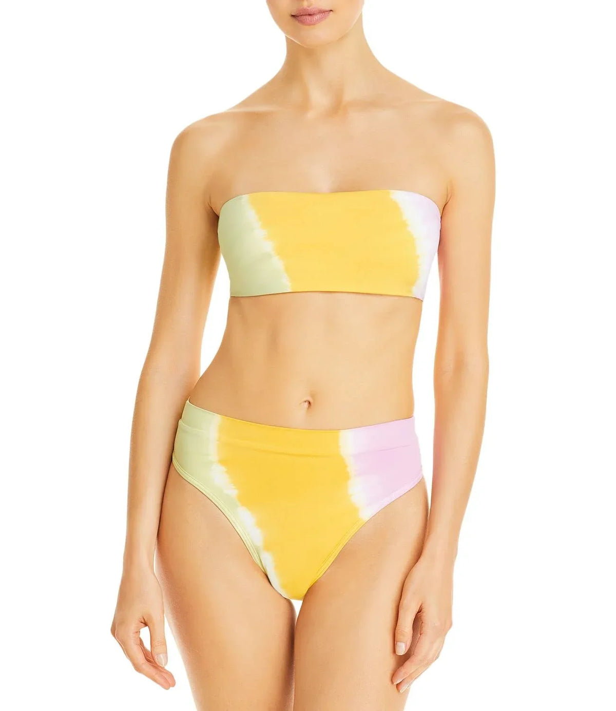 Women's Bandeau X-Small Bikini Yellow, Beach L Wave Tops, Space