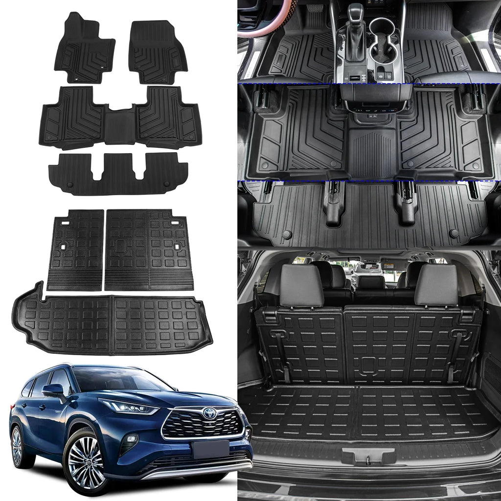 Mat Floor Seats Cargo Highlander Trunk Highlander Toyota 7 2020-2024 Accessories Fit 2023 Mats r