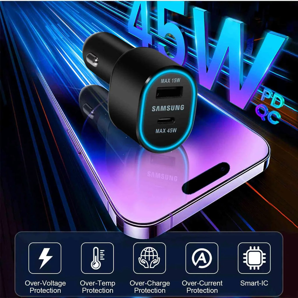 (2023) Car Super Usb Black Charger Two EP-L5300 Y700 Legion (45W+15W) for Ports Dual Fast Lenovo
