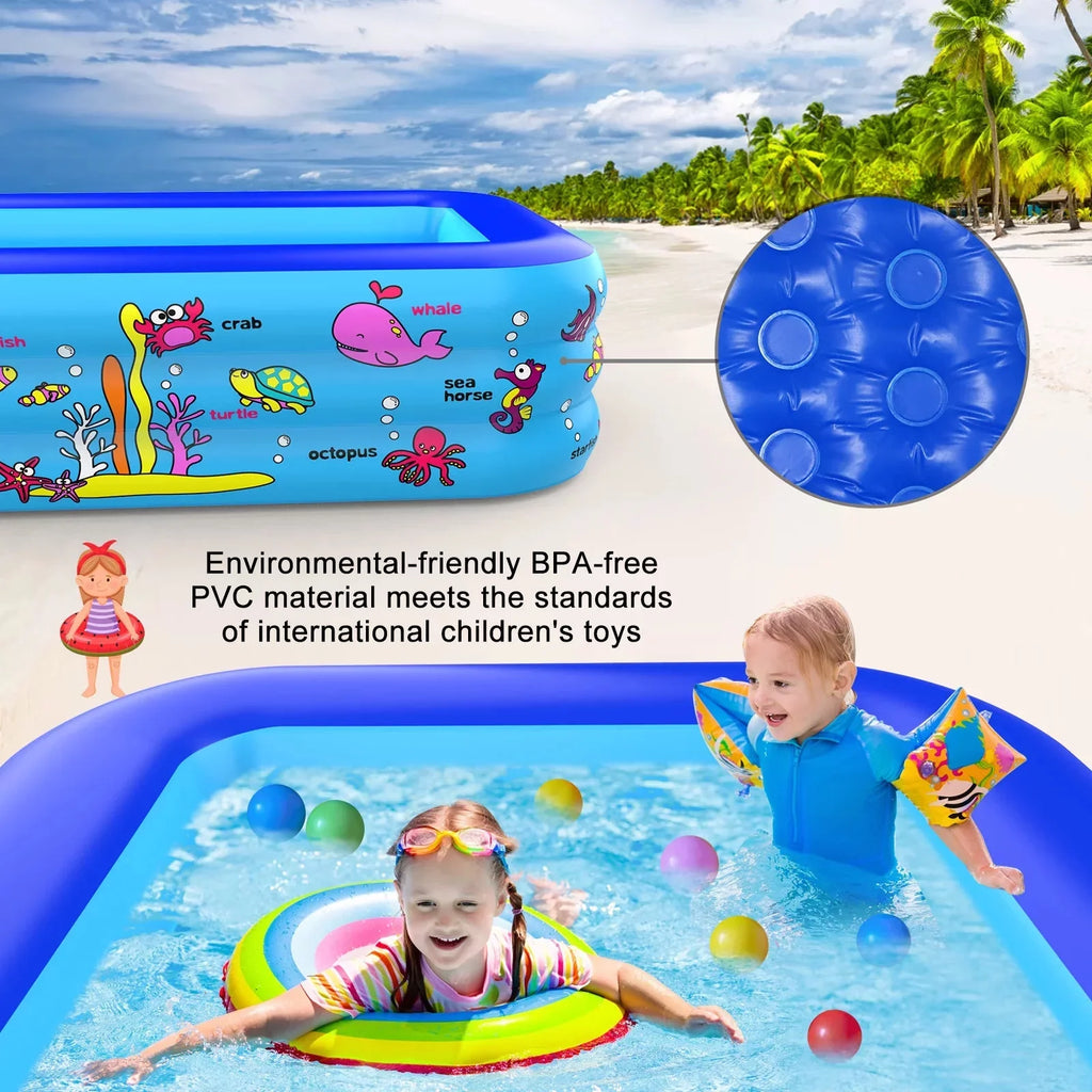 Children's Large 3-Story 83 Inflatable inch, Pool Family * Lounge 26 Pool Swimming 57 *