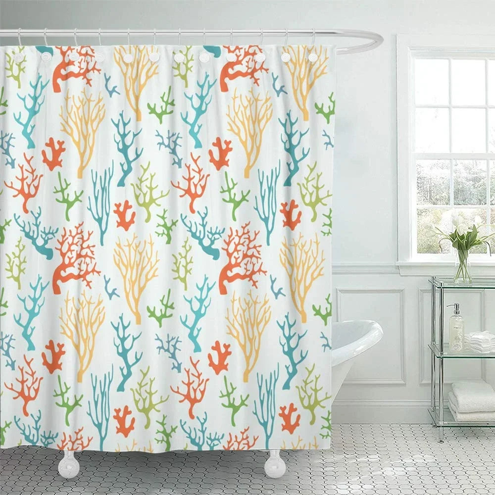 Bath Ocean 66x72 Graphic  Life Abstract Colorful Reef KSADK Sea Tropical inch Shower Curtain Coral Curtain