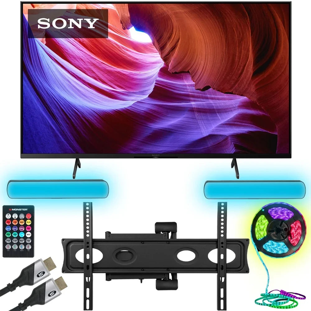 Google 4K - KD50X85K TV RGB Motion with HDR Setup Cables Cables, Package TV LED 50" Sound with Bundle Monster Light Strip Theater Smart Sony Monster HDMI X85K Home Mount, Full & Reactive