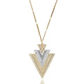 Women,  Boutique Pendant Layered Inc Teens Tone Mixed Two Box for Necklace Blue Triangle