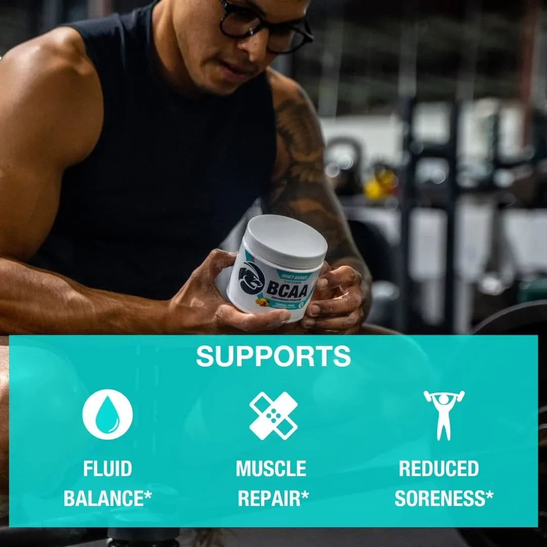 Honey Powder, Keto, Electrolytes Tropical Muscle Women, Workout Post Recovery Free EAA Badger Amino L-Glutamine Drink Servings with BCAAs & Men & + Punch, Vegan, BCAA Acids Mix, For Sugar 30 Hydration