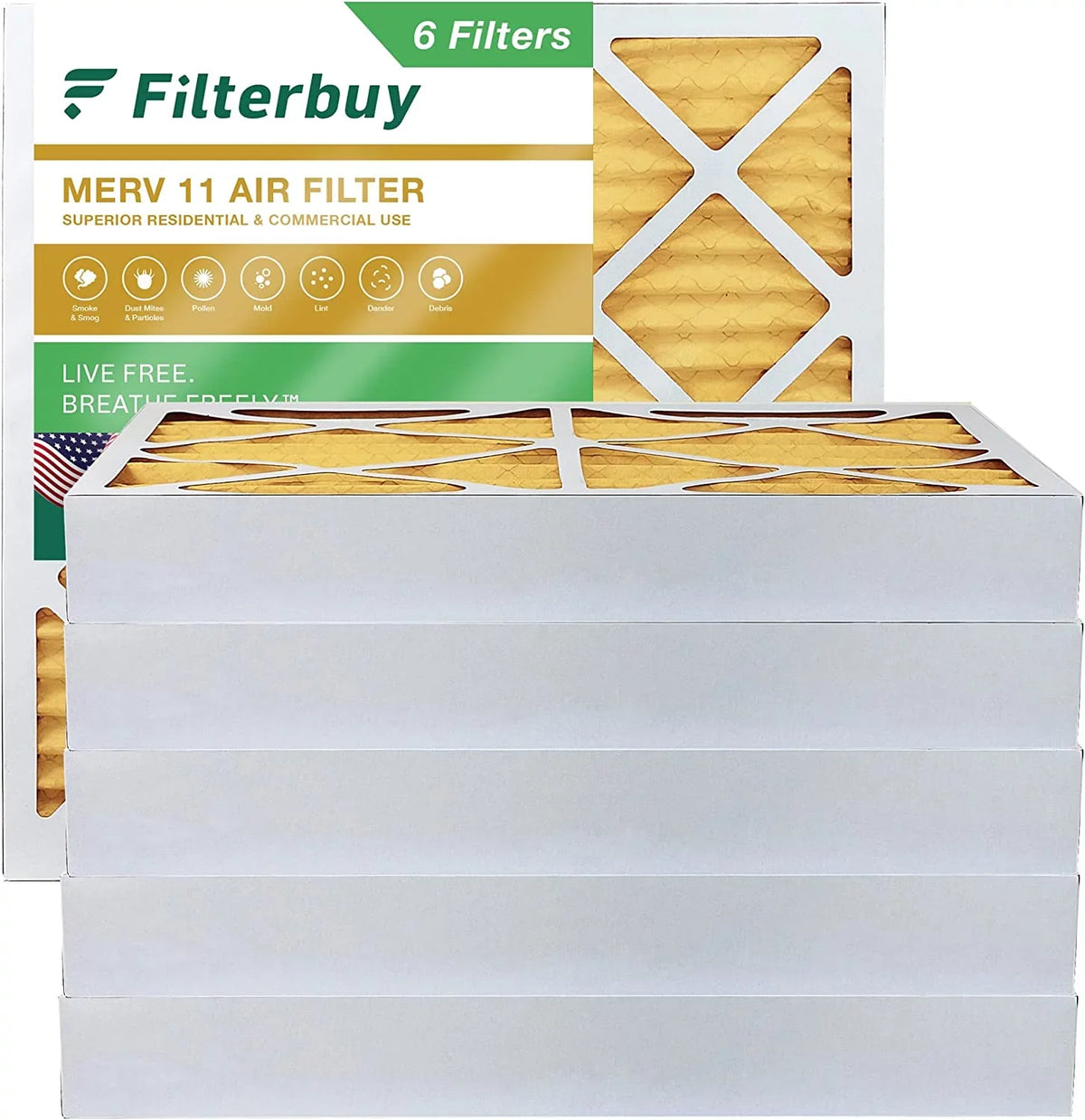 Filters HVAC Air 11 Filterbuy Furnace (6-Pack) Pleated 12x12x4 MERV AC