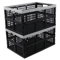 L Pack Ponpong 2 42 Crates, Folding Collapsible Plastic Storage, Crate Storage