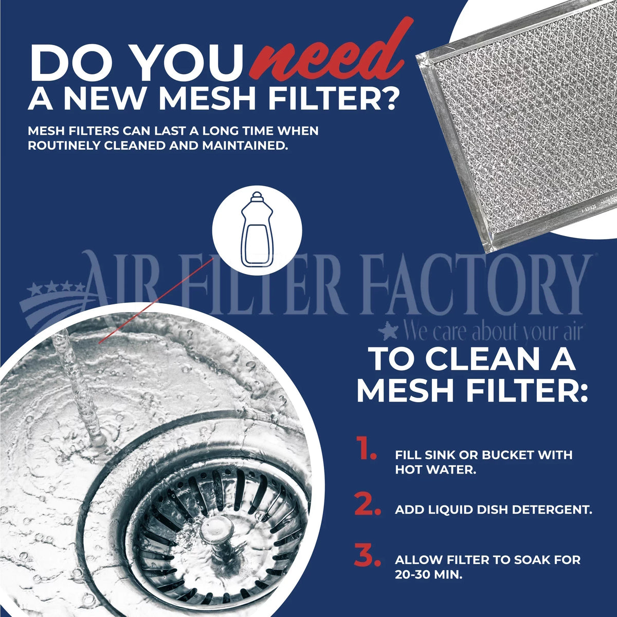 23-1/2 Grease x Filters Factory 8-1/4 Filter 2-Pack 3/8 Lens x Aluminum Air