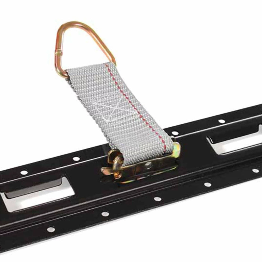 Heavy Vertical Long Mall "DC 8-ft Trailers" Steel Trucks, for Cargo Rails, E-Track TieDowns | Duty Four Etrack Powder Coated Rails