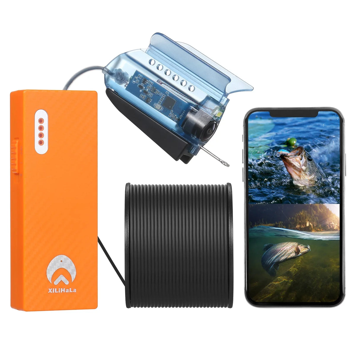 Lake Fishing Gofishup Sea Finder Underwater with Control, Boat Fishing 1080P Video for Live Kayak APP Fish Camera Ice