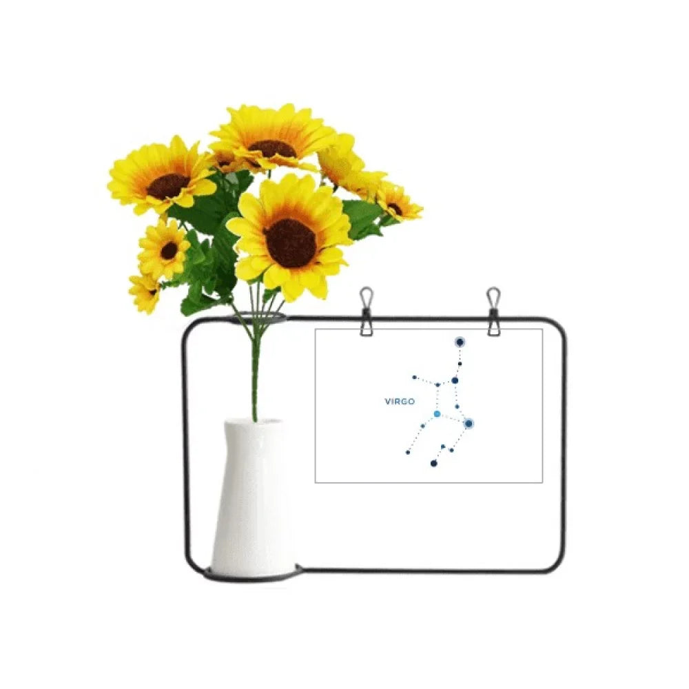 Card Vases Sign Sunflower Artificial Constellation Blessing Zodiac Bottle Virgo