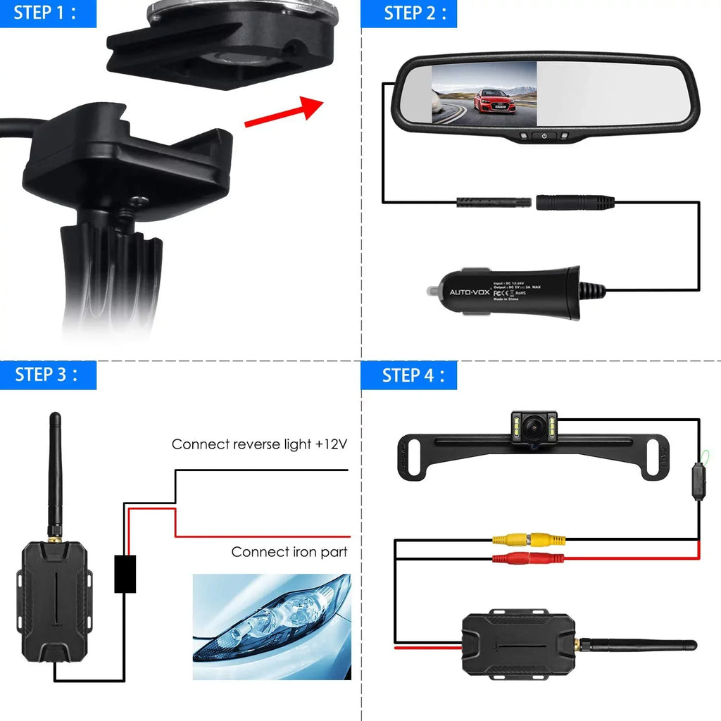 Vehicles View Auto-Vox Wireless Mirror Trucks, Night (T1400U) Super Backup for Camera Oem Reversing Backup Look Camera System Car Vision Rear for Camera
