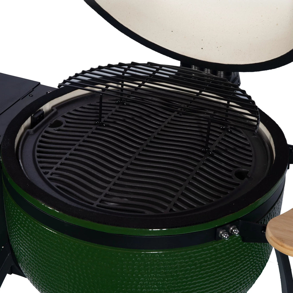 4-in-1 Patio BBQ Ceramic "Ceramic Grill r Outdoors Gridiron 24 Pan-roasted 19.6" Pellet diameter Double with Roasted Smoked for