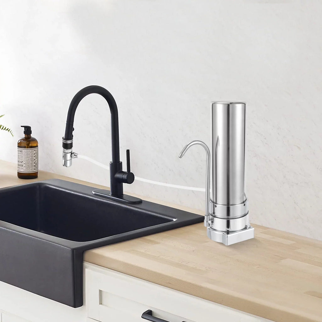 Filtration Filter Sink Countertop Stainless Tap Silver Drinking System Liquid Filter