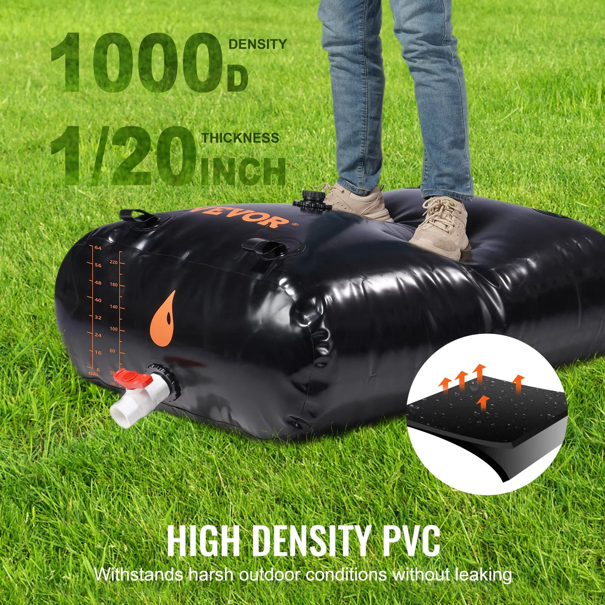 Liquid Containers,1000D Storage Spigots Capacity Overflow Including Storage Large Liquid Kit,Liquid BENTISM Tank Rainwater Liquid and Portable Gallon Bladder Bladder PVC Bag,143