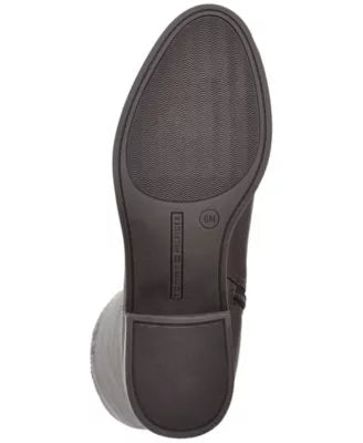 Boot Panel Riding Zip-Up Padded  HILFIGER Deelia Toe Round Brown TOMMY 7.5 Block Logo M Gore Heel