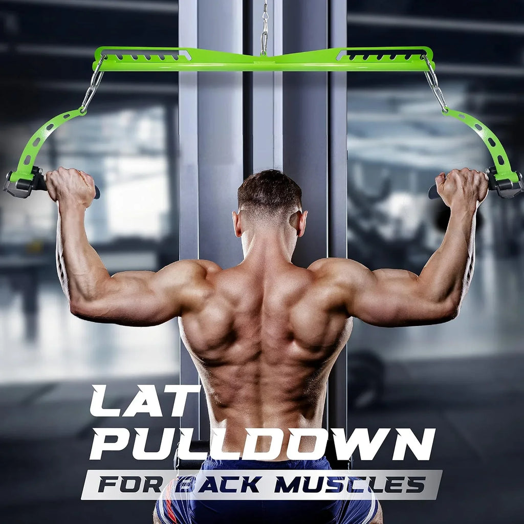 Pulldown Pulley Gym System Attachments Neutral Grip Cable Multi-Grip Bar/Spreader/Paddle for LAT Machine Home Wide Yes4All