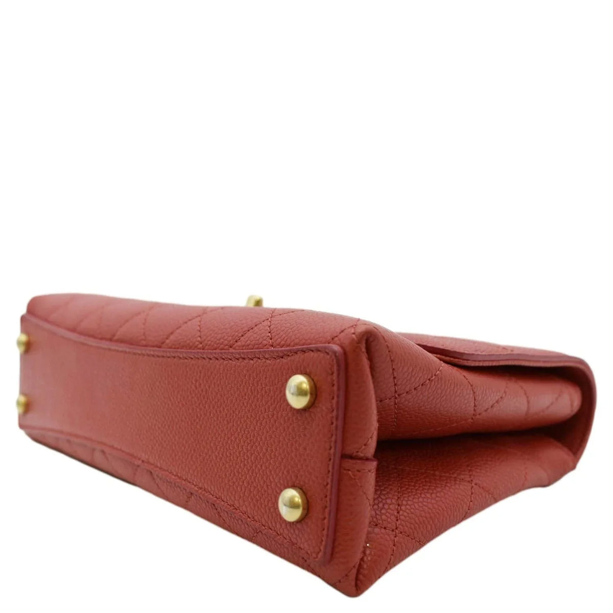 Pre-Owned Stitched Flap Affinity Caviar CHANEL Chic Leather Small Red Crossbody Quilted Bag