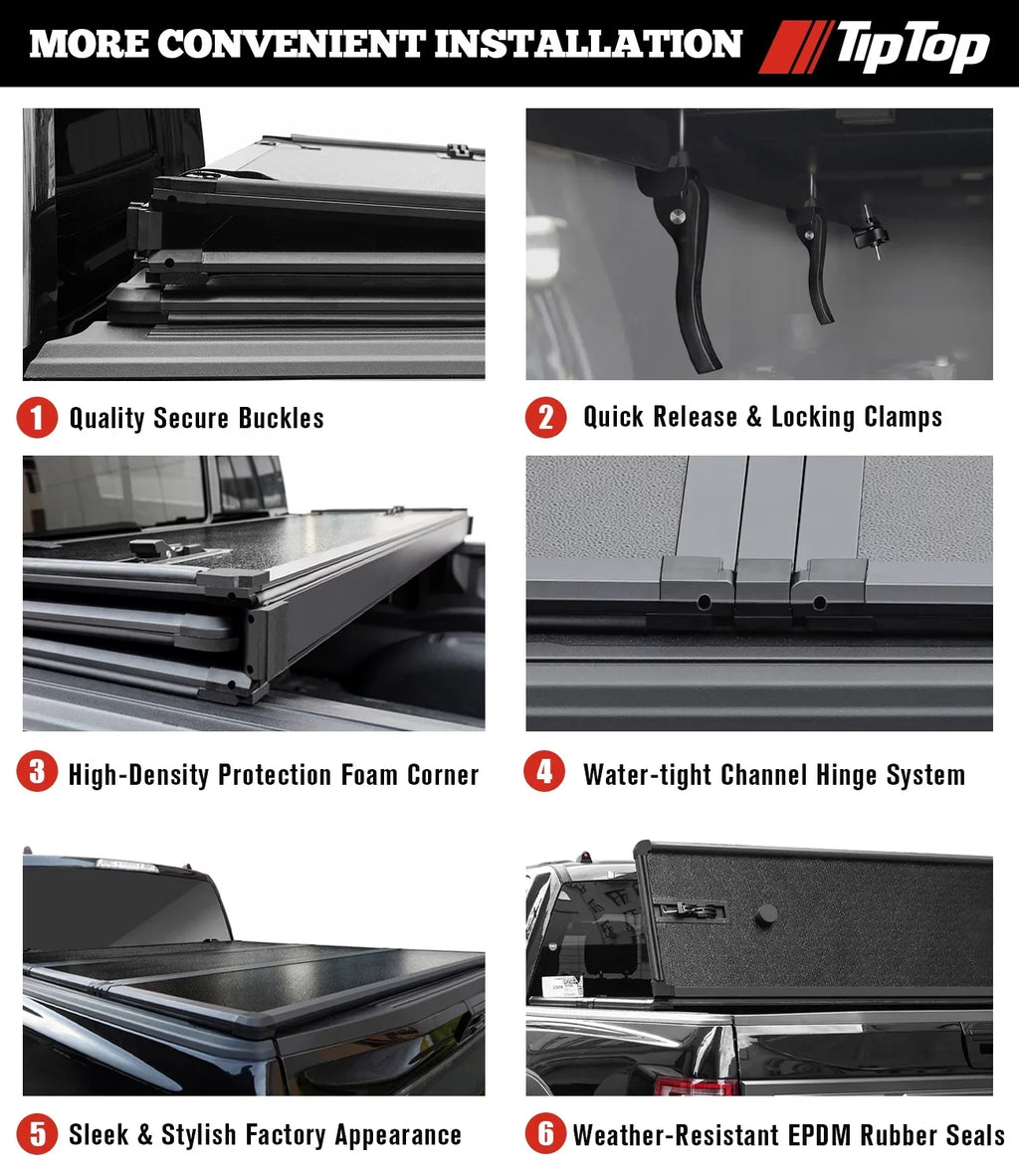 The On Models (59.5") Tri-Fold Truck Equator with TIPTOP Top Deck With For TPM3 FRP Suzuki Cover Tonneau Rail Bed System| 2009-2012 or Bed Hard 5ft | Without |For