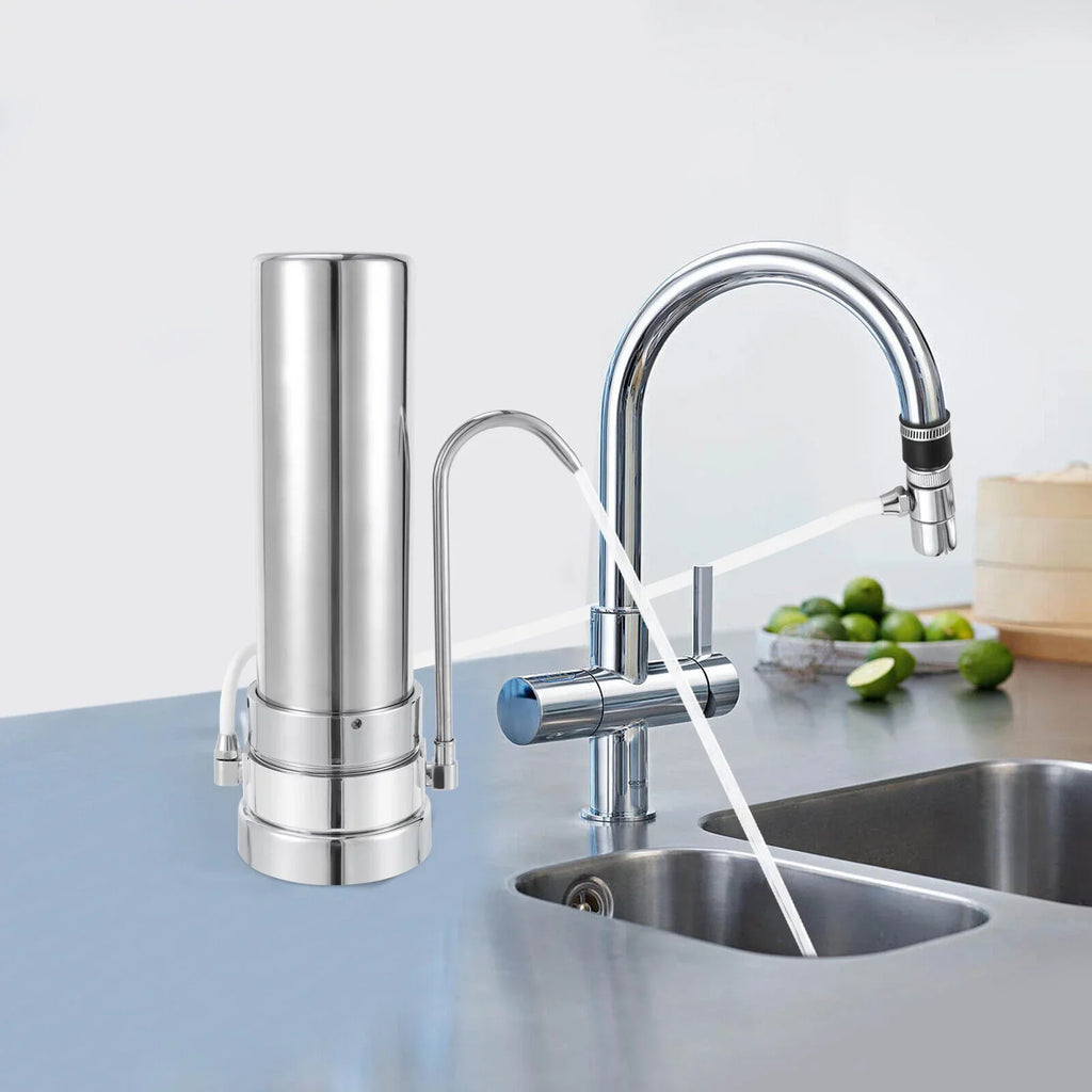 Filtration Filter Sink Countertop Stainless Tap Silver Drinking System Liquid Filter