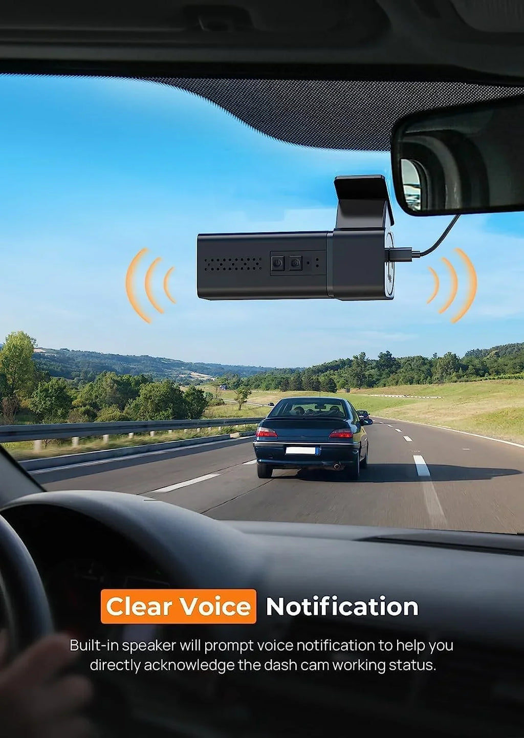 WDR, G-Sensor, with and Angle, Battery,170° Dash Loop Crosstour Wide Inside 4K IR 200mAh Vision, with Recording,Parking Recorder Night Cam,Front Monitor 128GB Support 1080P