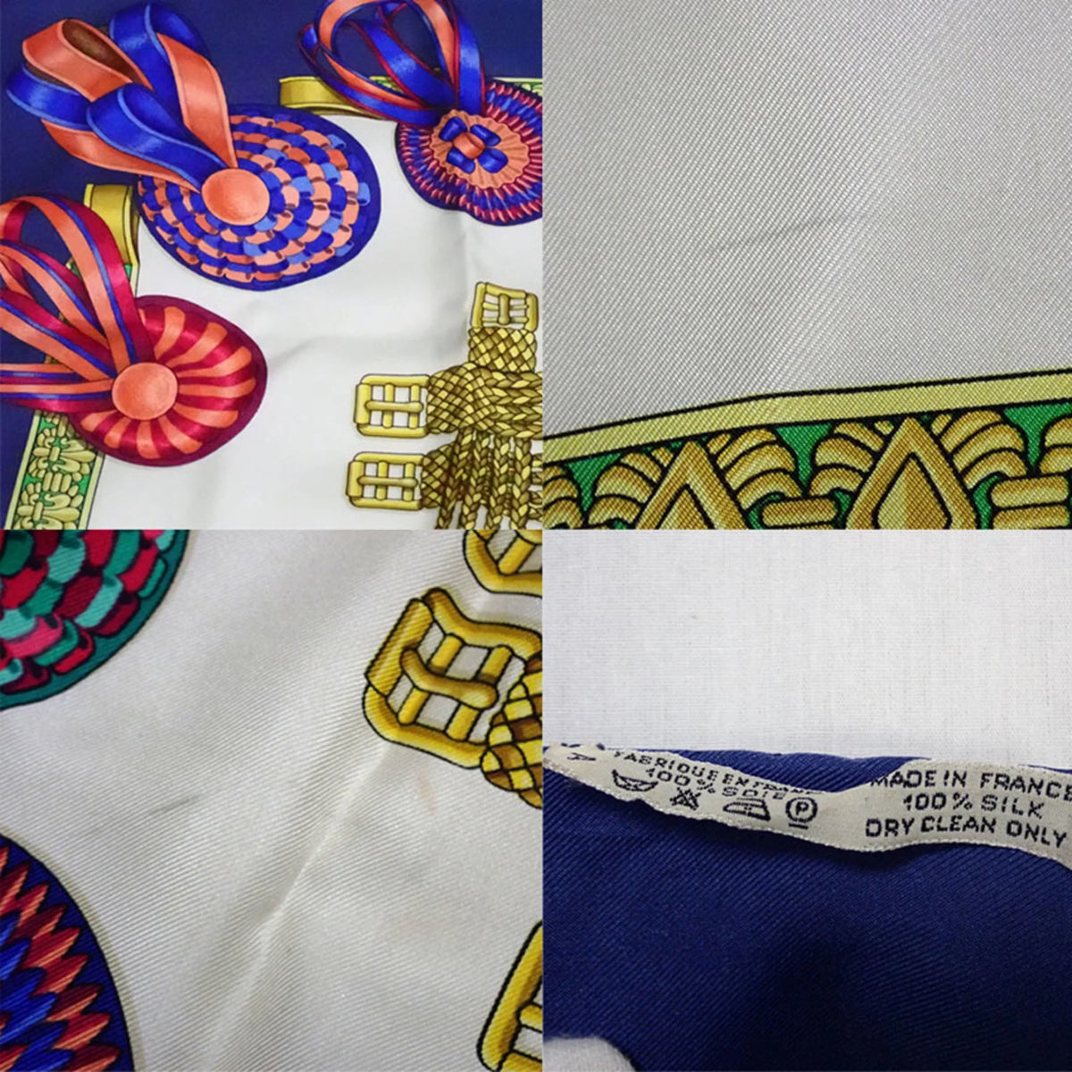 HERMES (Good) Silk LESRUBANSDUCHEVAL Pre-Owned Ribbon Scarf Muffler Horse