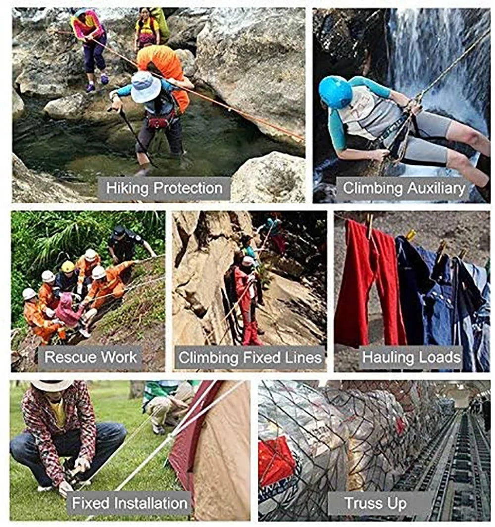 for Parachute Ice Climbing Escape Static X Rope Rope Equipment Fire Climbing Rescue Climbing Rock 50M(160ft) XBEN Rope Outdoor