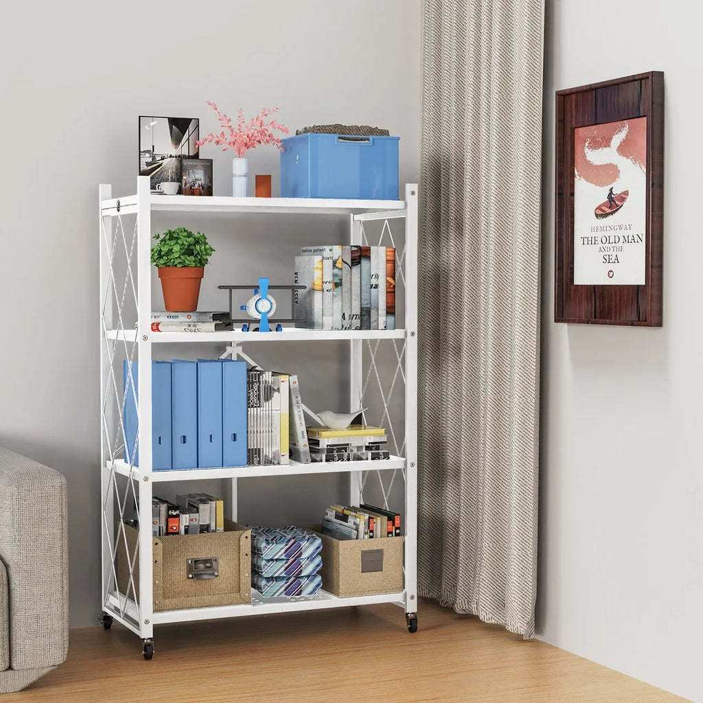 QRInnovations  Design Duty Shelving Tier Rack White Heavy 3/4 Modern Storage