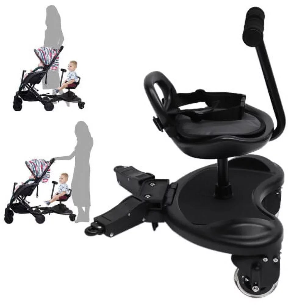 Child Buggy Board Attachment Rider Seat+Standing Platform Stroller Saddle w/