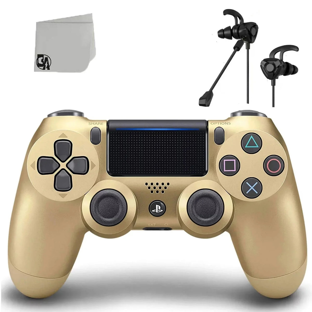 PS4 Gold with Controller - BOLT New Bundle AXTION Blue Wireless Earbuds With DualShock Like