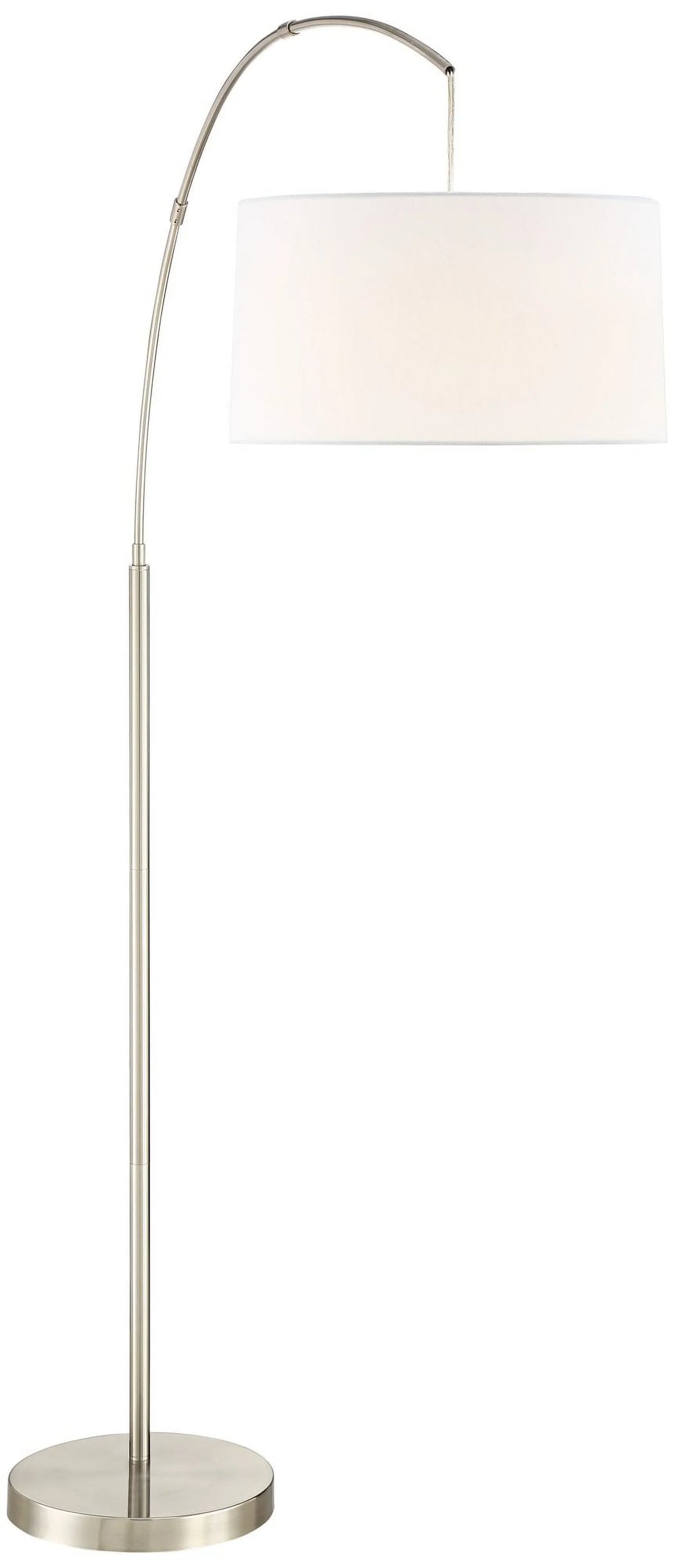 Brushed Room Lighting for  72" Cora White Floor 360 Living Tall Shade Standing Lamp Nickel Bedroom Modern n House Arc Drum Reading Office