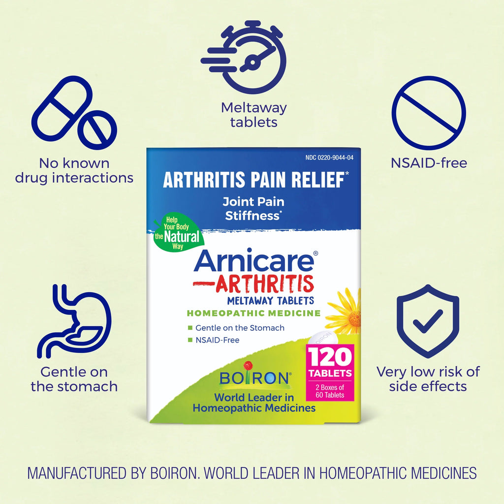 for Pain, Pack, 60 Arthritis x Homeopathic Arthritis Arnicare Pain, Boiron Medicine Pack 2 Joint Tablets, Tablets Rheumatic Twin