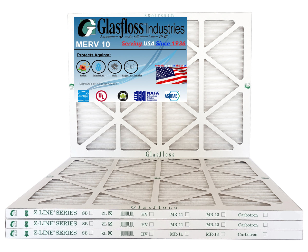 10 - Air in - 19.5 (Actual Filter Glasfloss MERV Furnace -Qty:4 inch) 20.5x7/8 20x21x1 - x Size: Made USA