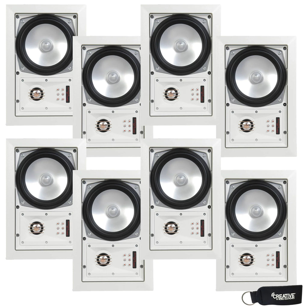 MT6 Three or 4 In-Wall - Includes Ceiling pair, - total) of speakers SpeakerCraft Speaker White Grill 8 (Multipack