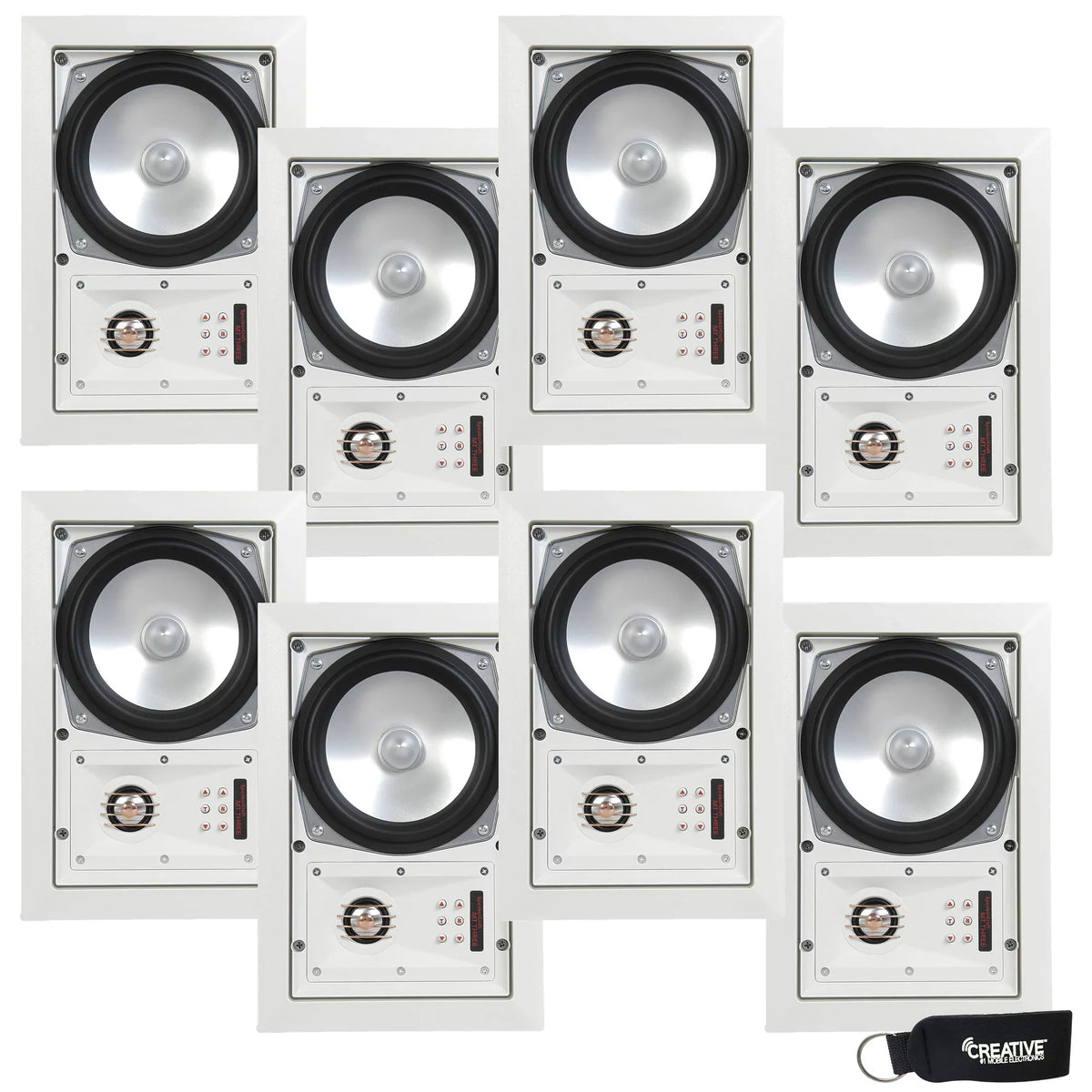 MT6 Three or 4 In-Wall - Includes Ceiling pair, - total) of speakers SpeakerCraft Speaker White Grill 8 (Multipack